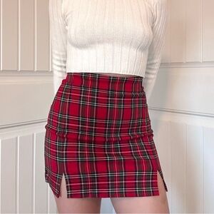 Plaid Red Skirt